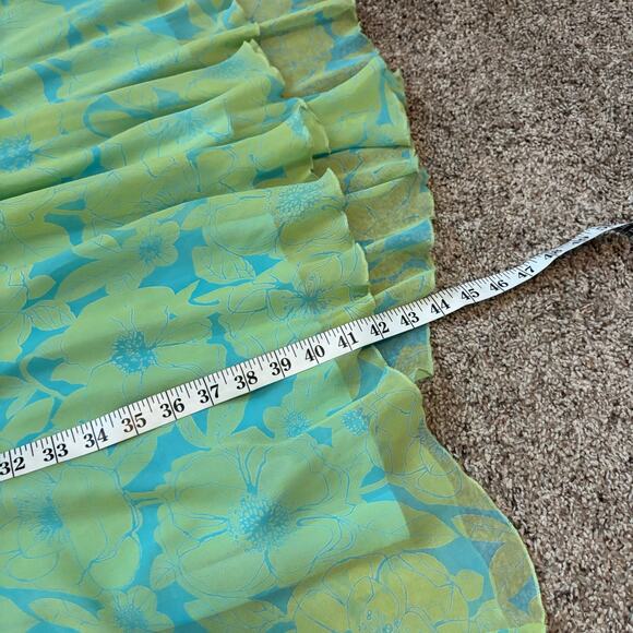 Jonathan Martin 100% Silk Midi Length Dress Green Sz 10 Y2K Whimsigoth Fairy - Picture 12 of 14